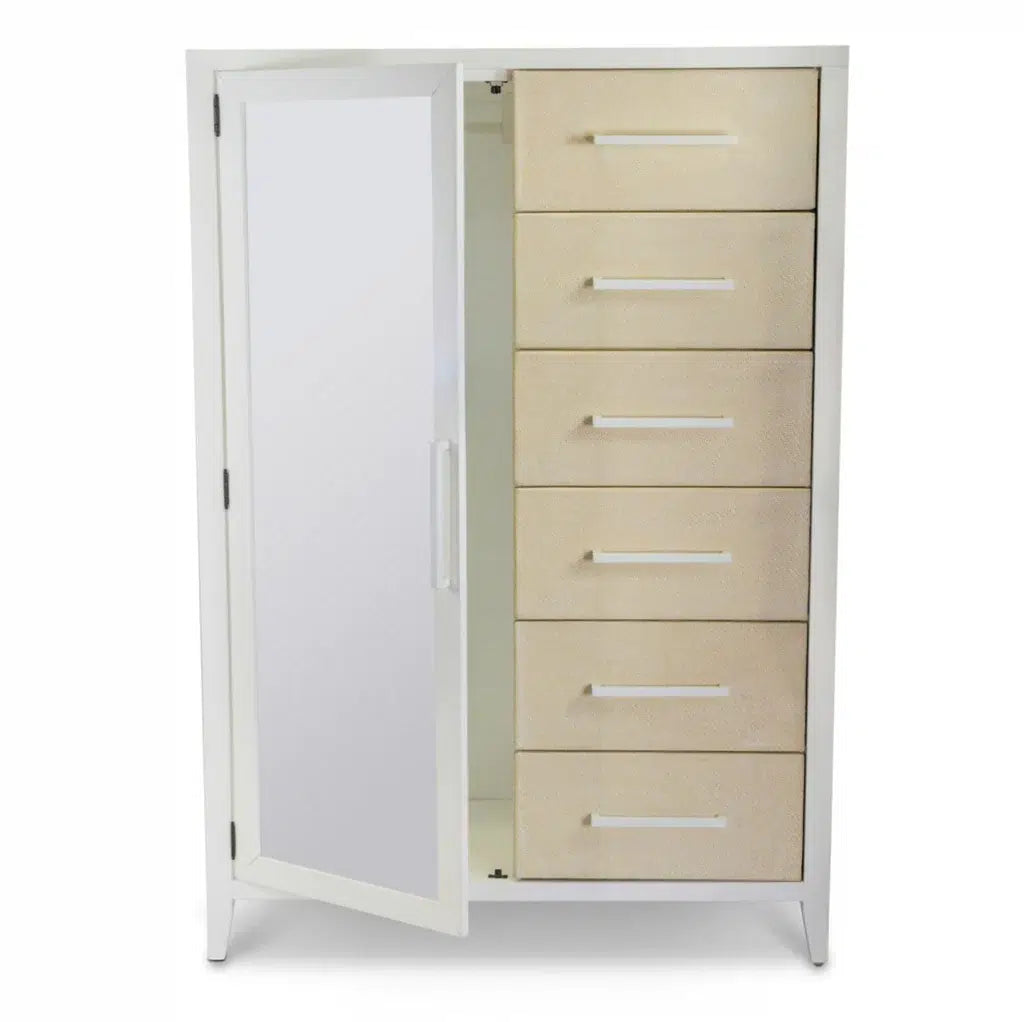 Miramar Woven Mirrored Door Chest Model B77737-SAND By Seawinds Trading