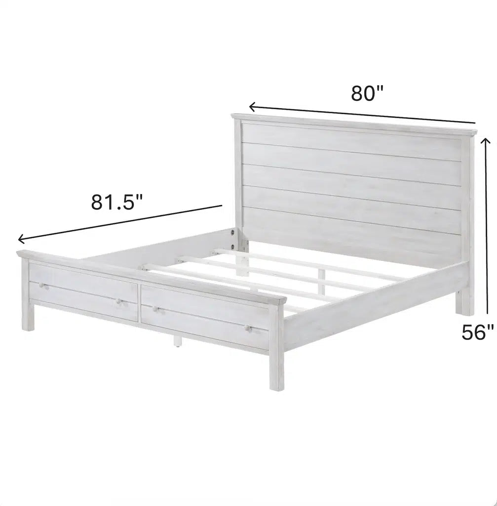 Geneva Storage King Bed Model B900KBED-STORAGE-DWHITE By Seawinds Trading