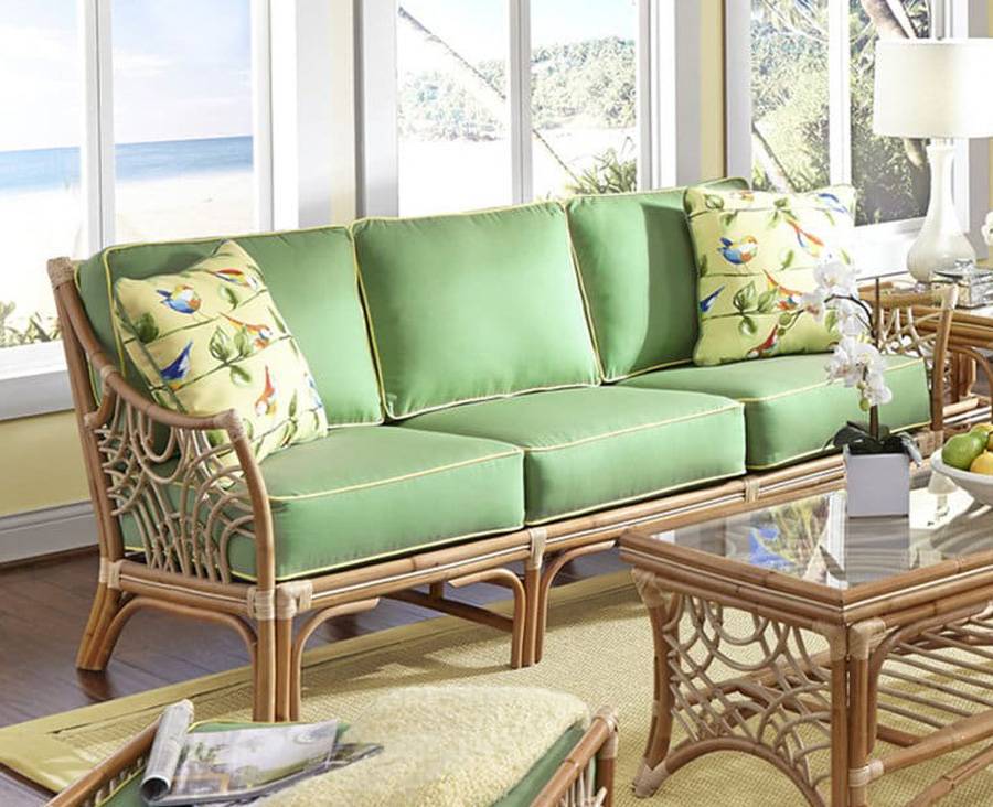 Bali Sofa in Natural Finish Model BL3S-NAT from Spice Island Wicker