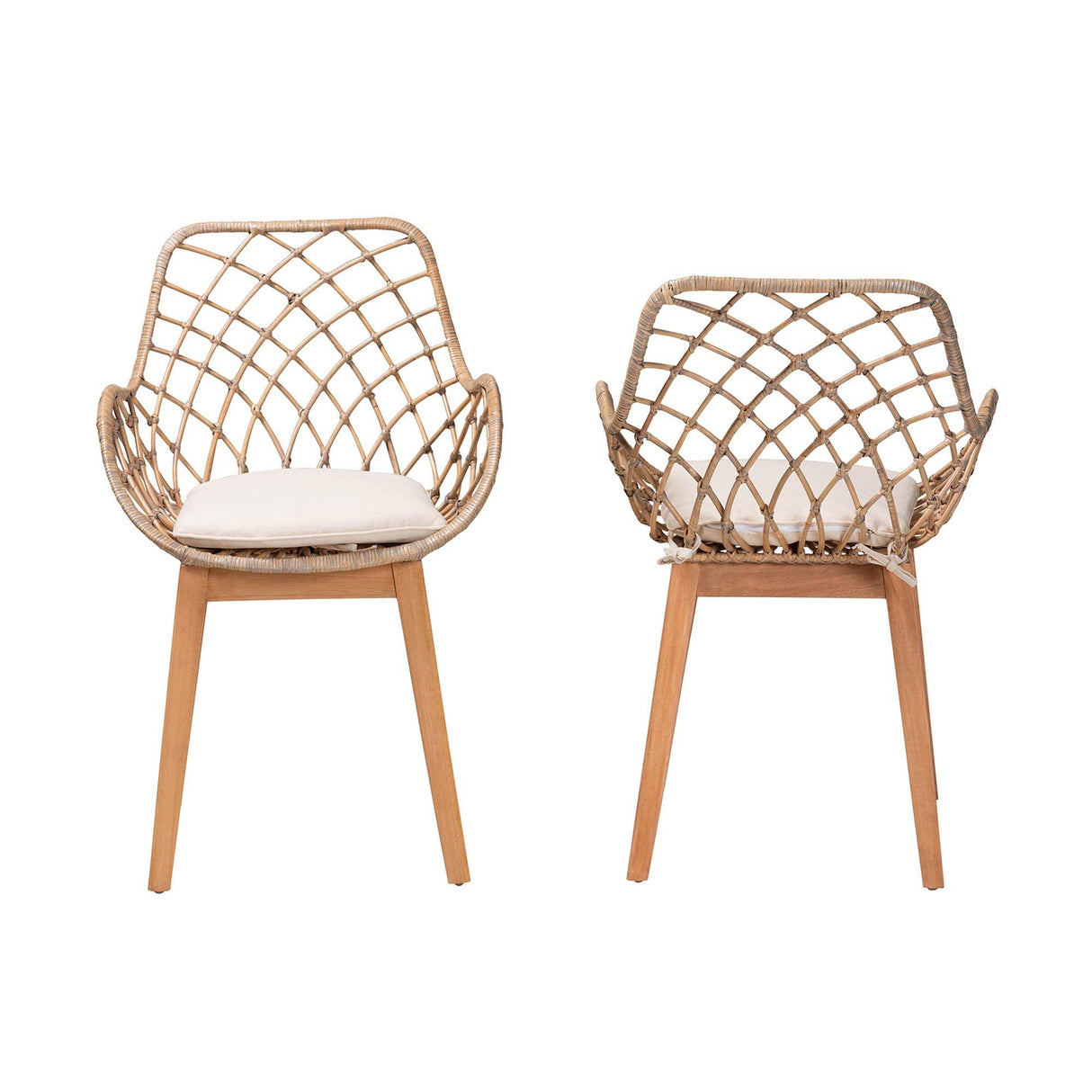 Salerna 2-Pc Wicker Fair Rattan Chair Set