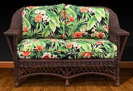Bar Harbor Brownwash Rattan Loveseat Model BHLS from Spice Island Wicker