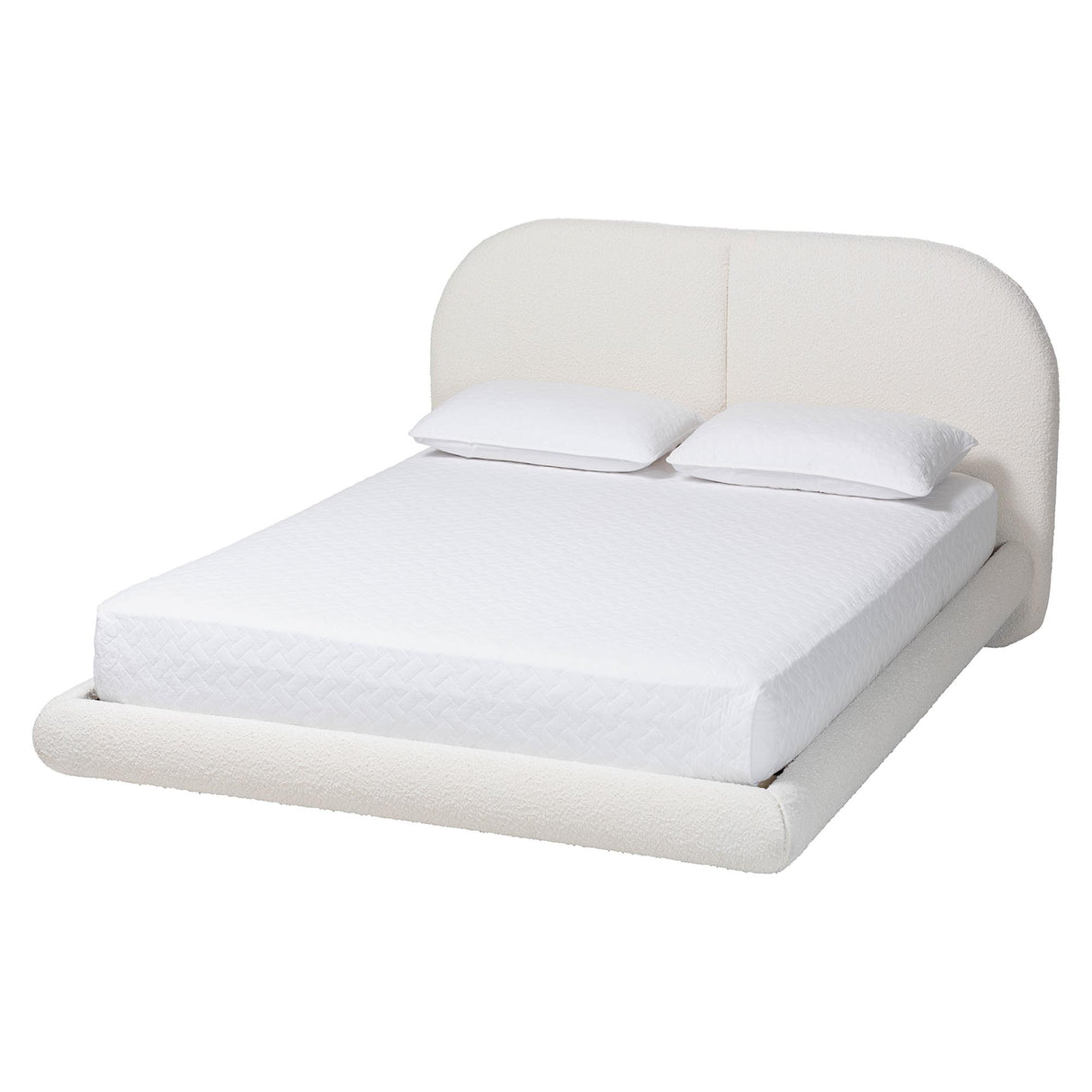 Cachet Floating Platform Bed with Rounded Headboard by Wicker Fair
