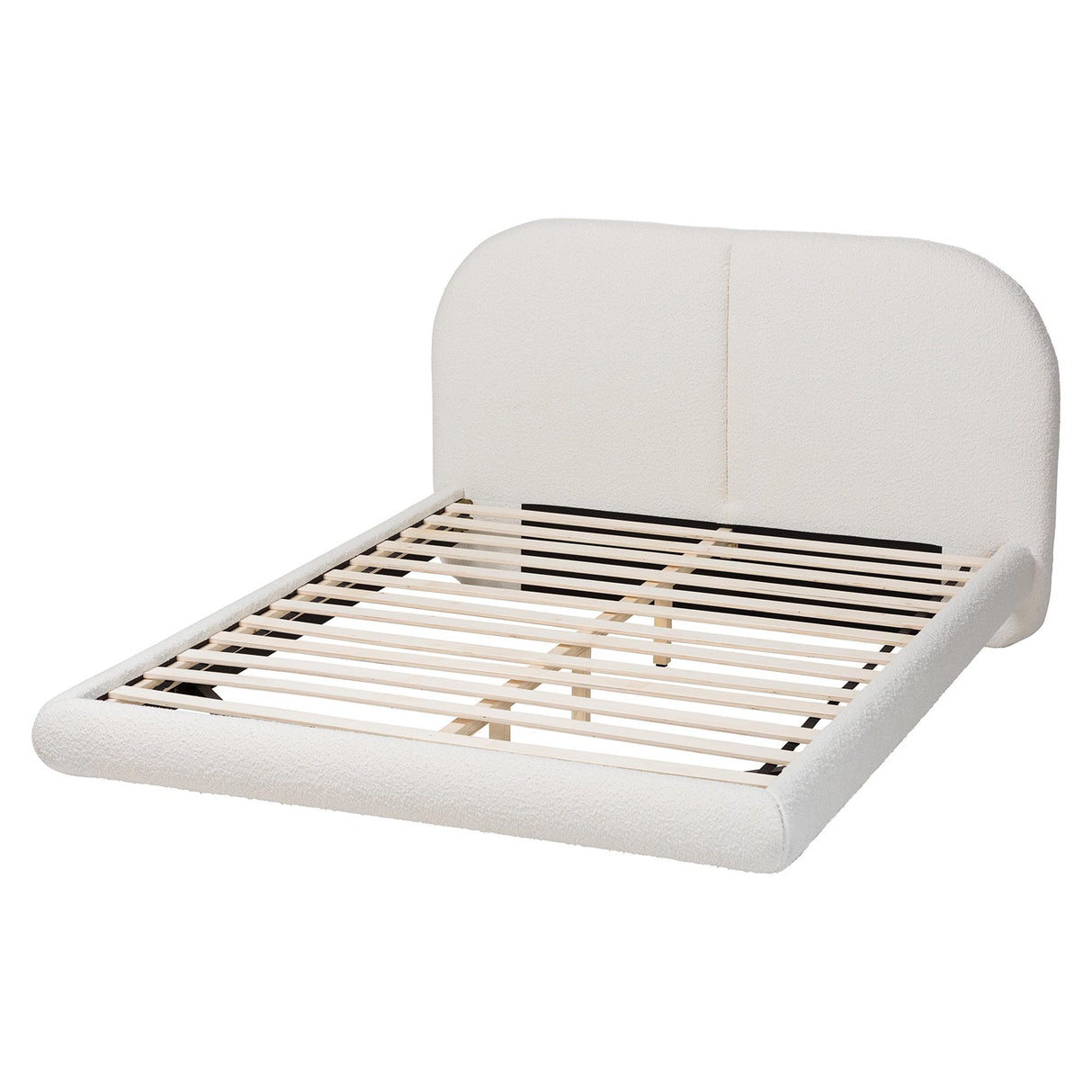 Cachet Floating Platform Bed with Rounded Headboard by Wicker Fair