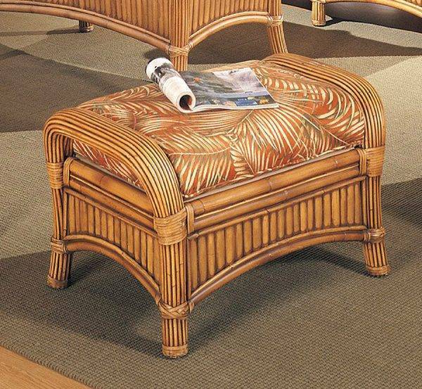 Belize 2 Pc Set includes Rattan Wing Chair and Ottoman BZ-SET-2PC by Designer Wicker Tribor – Choice of Cushions Made in the USA