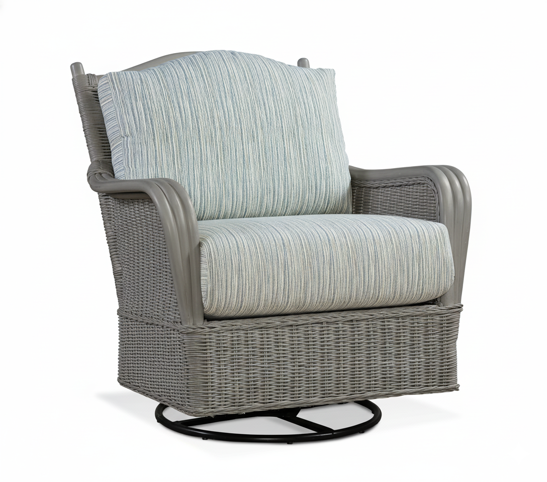 Bodega Bay Rattan Swivel Glider Made in the USA by Braxton Culler