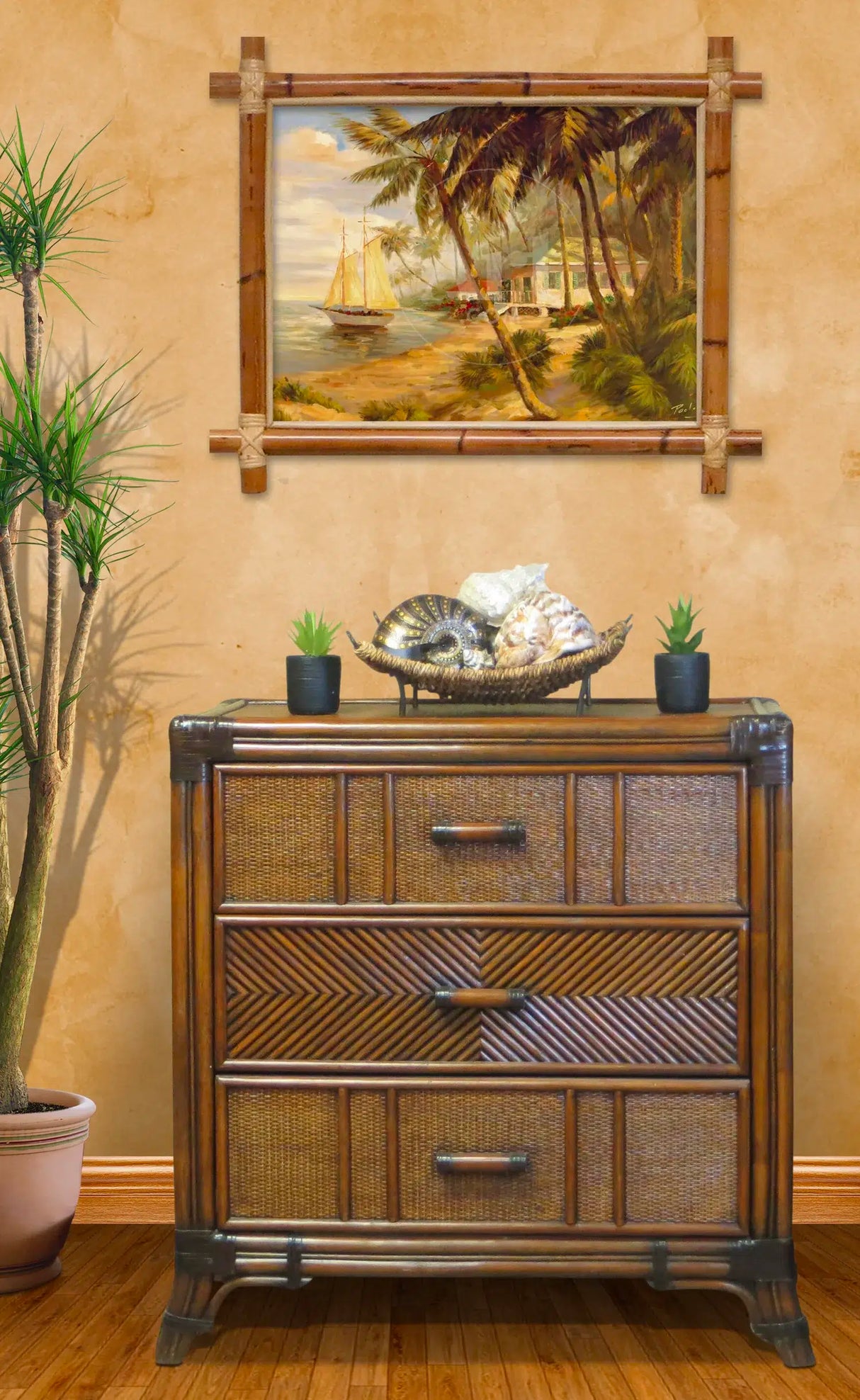 Bonita Springs Rattan 2 Pc Bedroom Furniture Set by Wicker Fair
