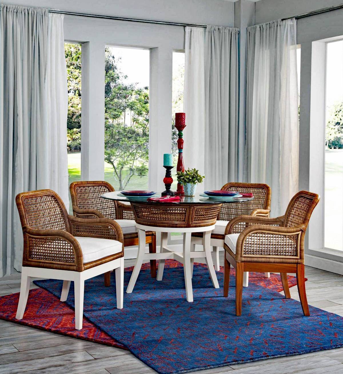Boone 6 Pc Rattan Round Dining Set 1017-SET by Braxton Culler