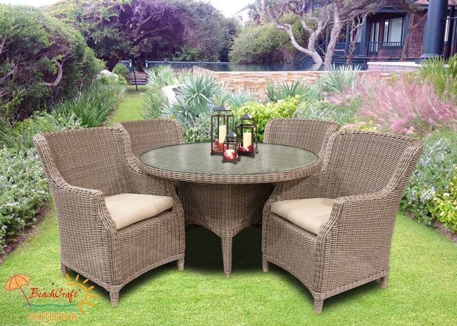 Brighton 6 Piece Outdoor Wicker Dining Set 9858-DINSET by Beachcraft