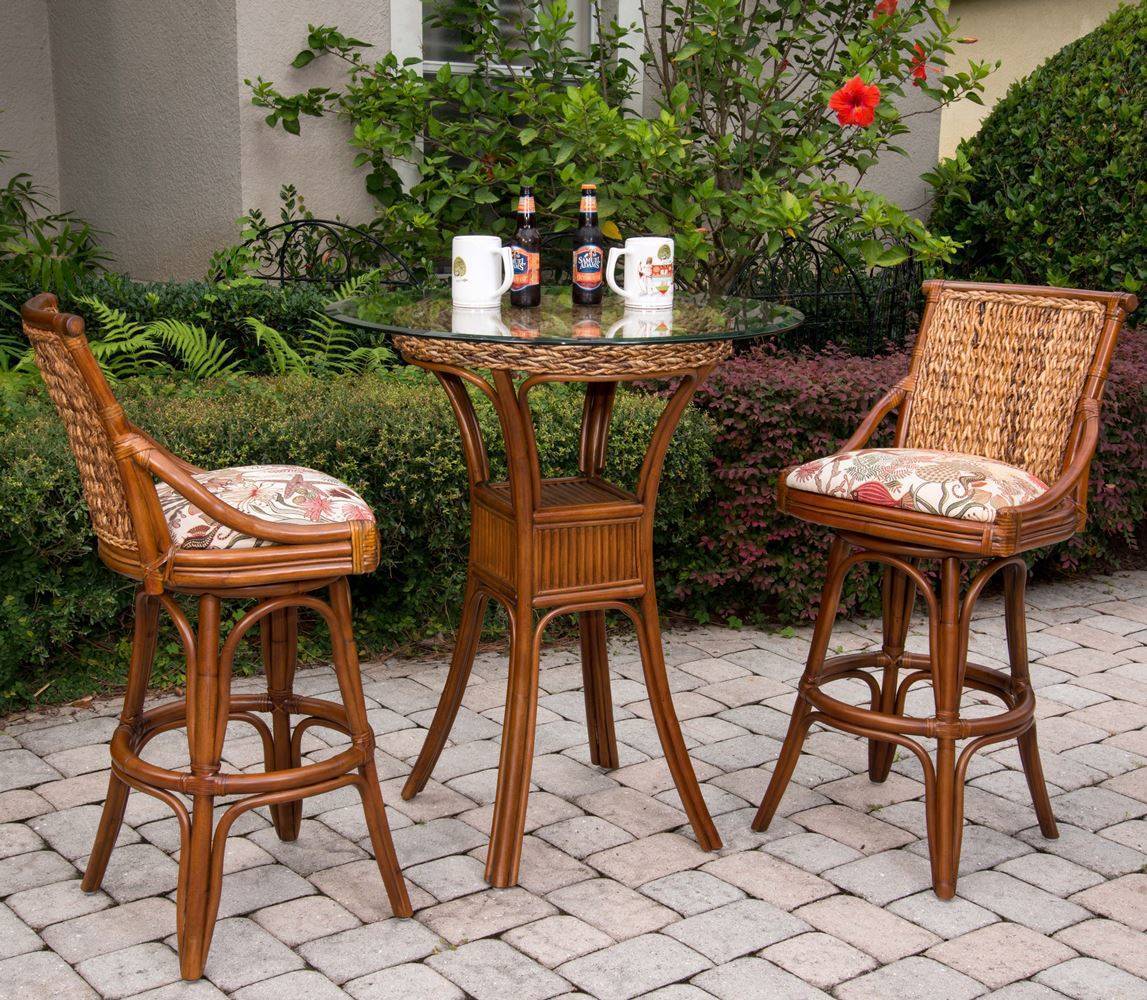 Balboa Rattan and Wicker Barstool and Counterstool by Alexander and Sheriden BAL101 with Cushions Made in USA