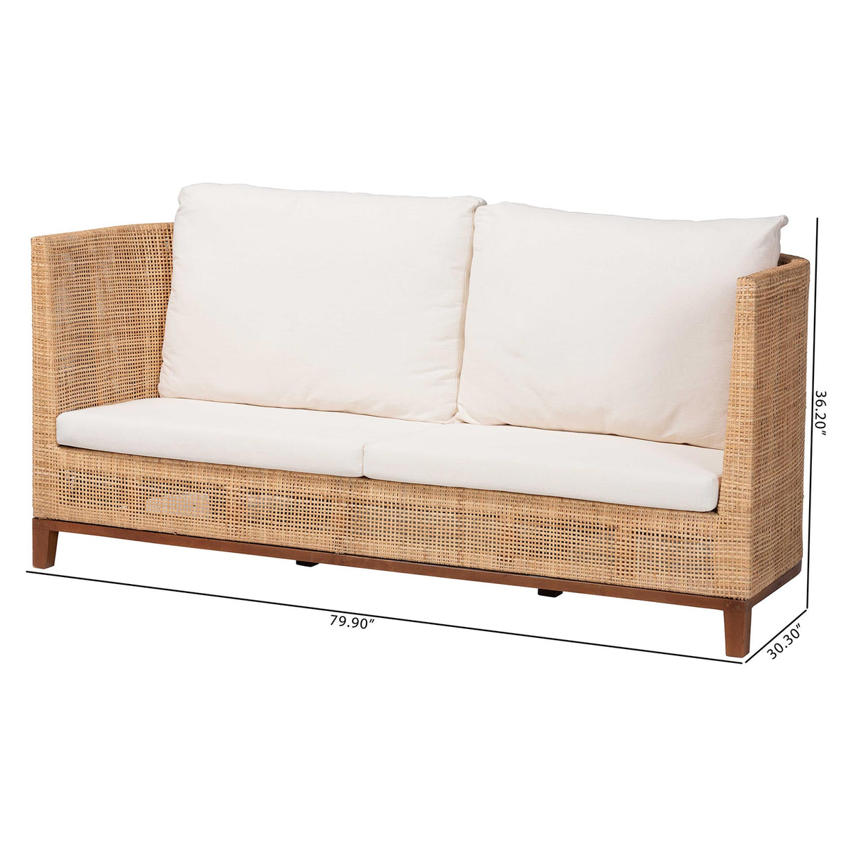 Elborn Natural Rattan Sofa by Wicker Fair