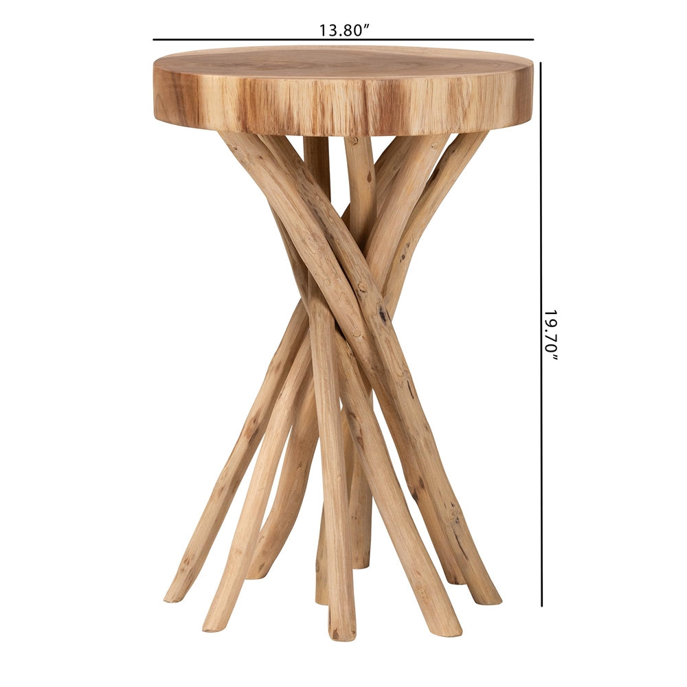 Liberty Natural Teak Wood End Table by Wicker Fair