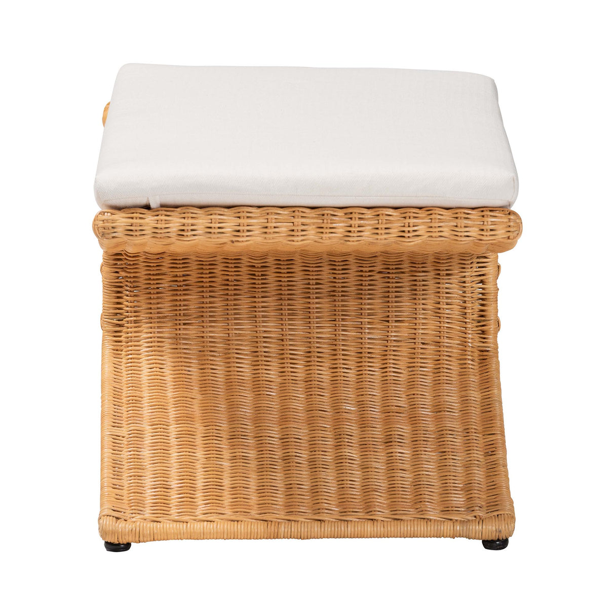 Seya Natural Rattan Footstool by Wicker Fair