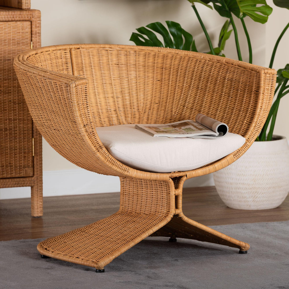 Surinam Natural Rattan Lounge Chair by Wicker Fair