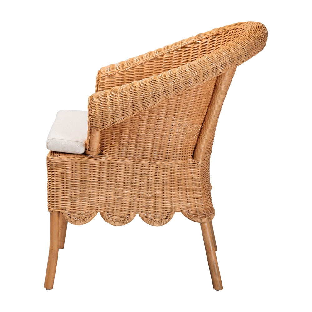 Samara Bohemian Braided Honey Rattan Dining Chair by Wicker Fair