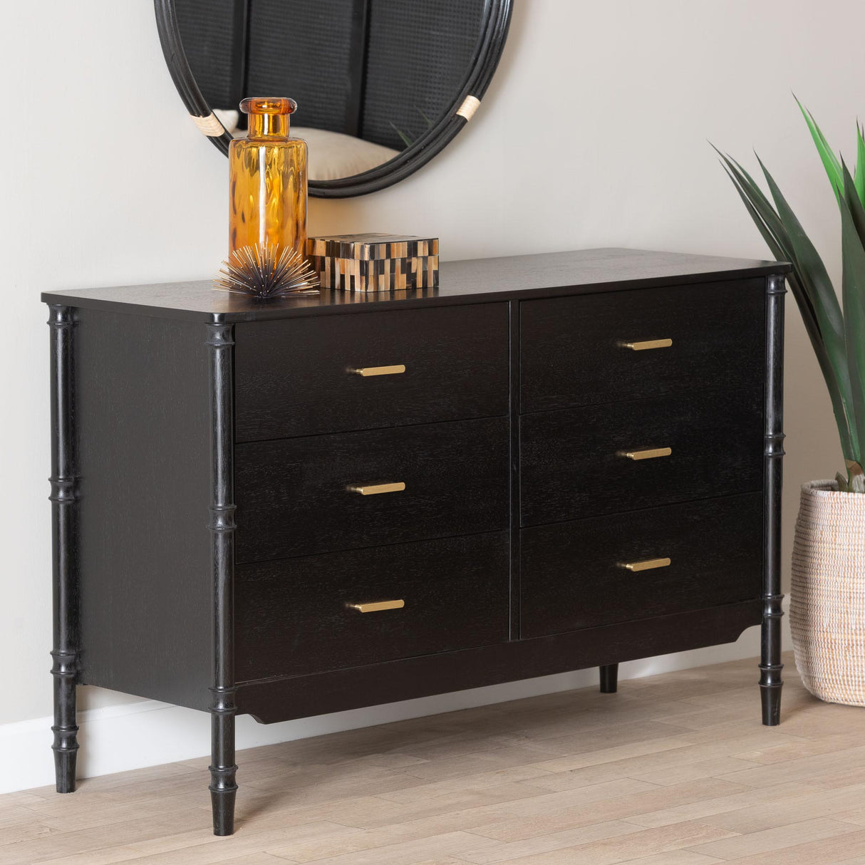 Marisela 4-Piece Black King Bedroom Set by Wicker Fair