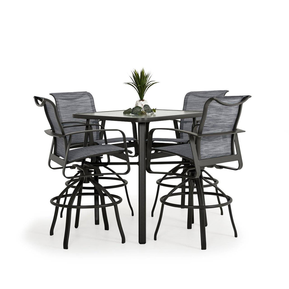 Big Falls Outdoor 5 Piece Sling Bar Set with Glass Top Model Big-Falls-Sling-5PC-Bar-Glass
