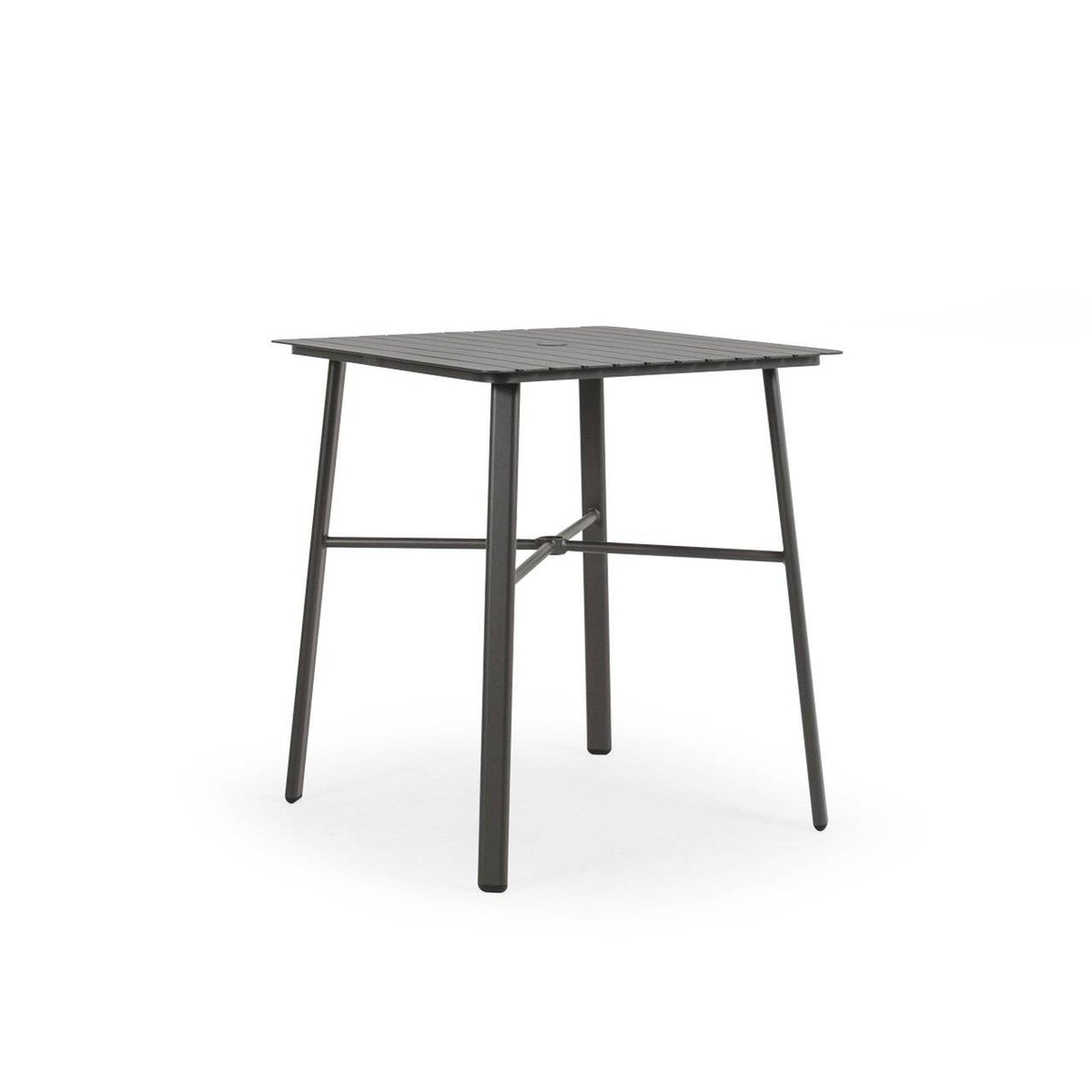Big Falls Outdoor Aluminum Slat Top Bar Height Table in Charcoal Model 031853SLUCHA