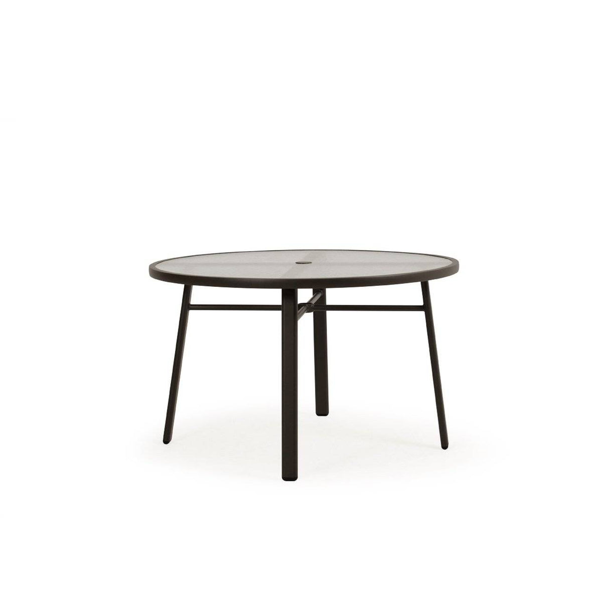 Big Falls Outdoor Round Glass Top Dining Table in Charcoal Model 031850GLUCHA