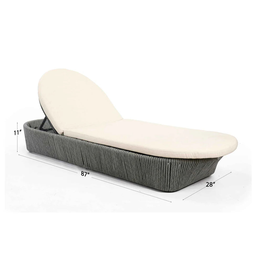 Boston Outdoor Chaise Lounger with Sunbrella Cushion Model 24163-LGFRD-CUSH by Skyline Design
