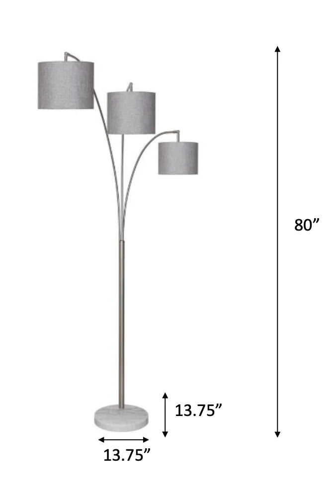 Brady Floor Lamp Model LUX-FL-333-STEEL By Lux Lighting