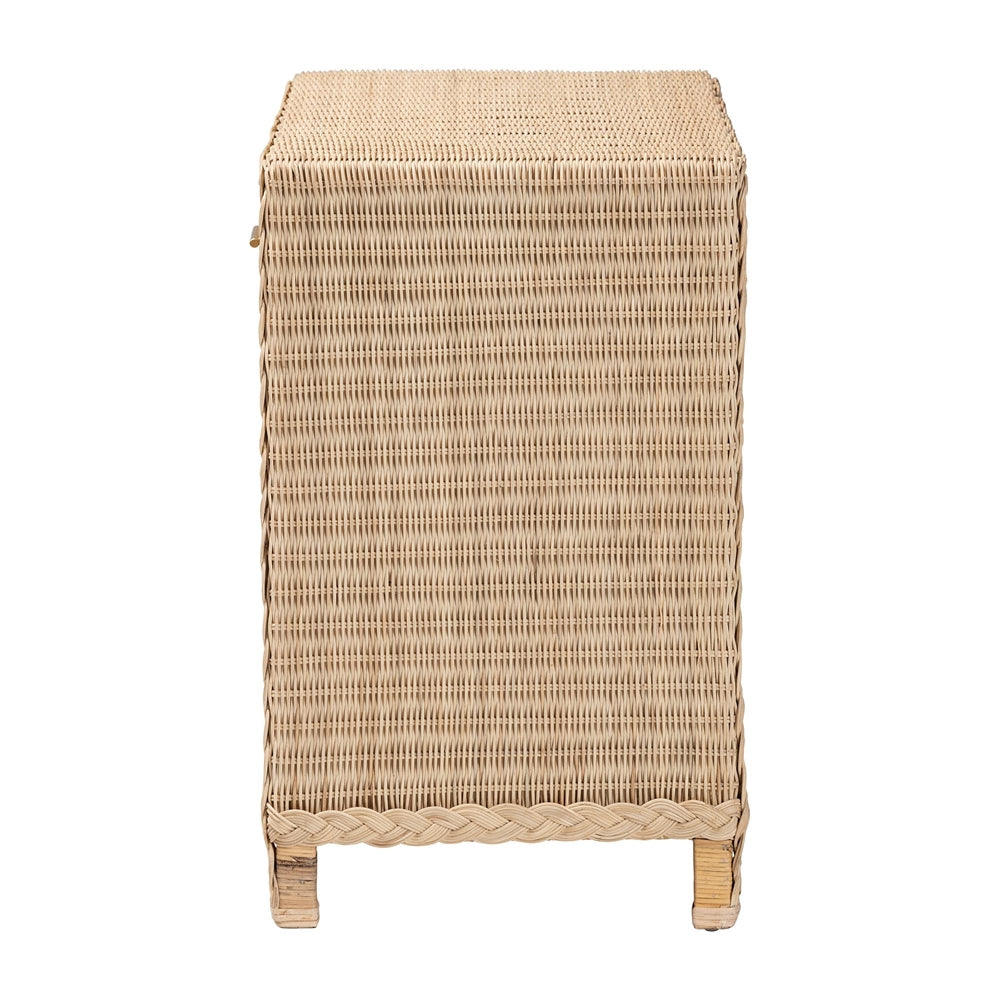 Ranica Japandi Sun Bleached Rattan 2-Drawer Console Table by Wicker Fair