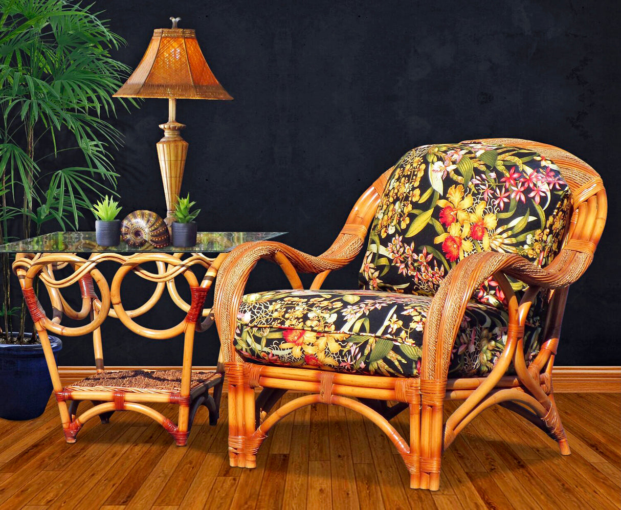 Caneel Bay Rattan Arm Chair with Deep Seating Comfort from Spice Island Wicker