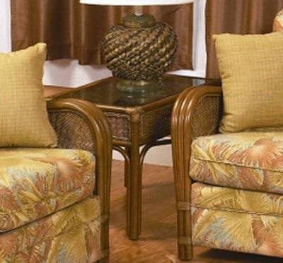 Captiva Rattan and Wicker End Table by Stanley Chair Model E-2