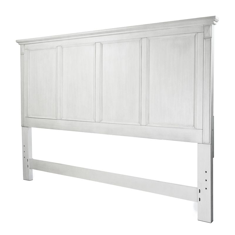 Point Breeze Queen Headboard Fresh White Finish with Soft Grey Glaze Model FL-B65040-FRESHWHITE by Finn & Louise