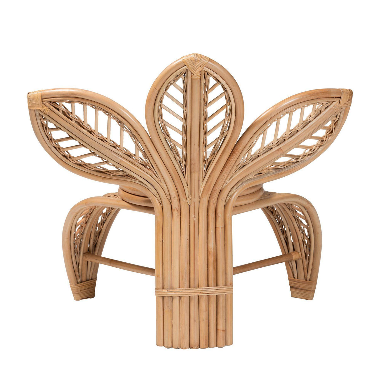 Blossom Modern Bohemian Natural Rattan Leaf Accent Chair