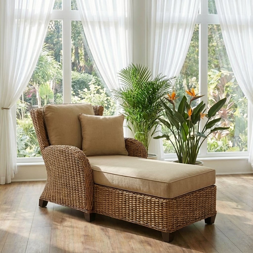 Clarissa Rattan Chaise Lounge CZ-04 by Designer Wicker Tribor