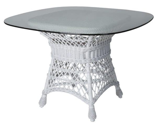 Clarissa White Rattan Dining Set with Side Chairs CZ-21-SET by Designer Wicker Tribor