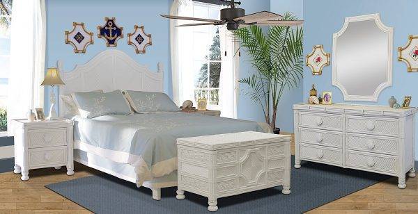 Palm Bay 2 Pc Dresser and Mirror Set Model PBW6D-CCMR by Wicker Fair