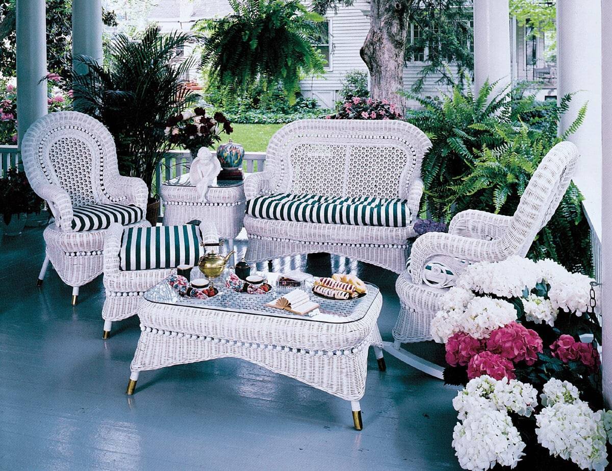 Country White 6 Pc Set Model CAC-6SET from Spice Island Wicker