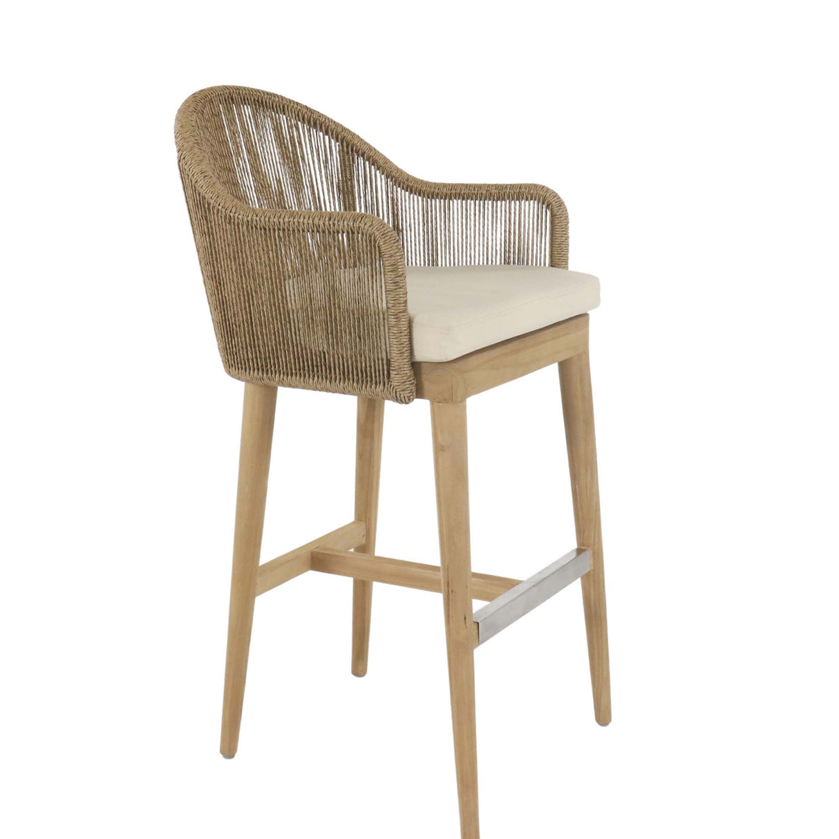 Calixto Outdoor Barstool with Sunbrella Cushion Model 24116-NTH-CUSH by Skyline Design
