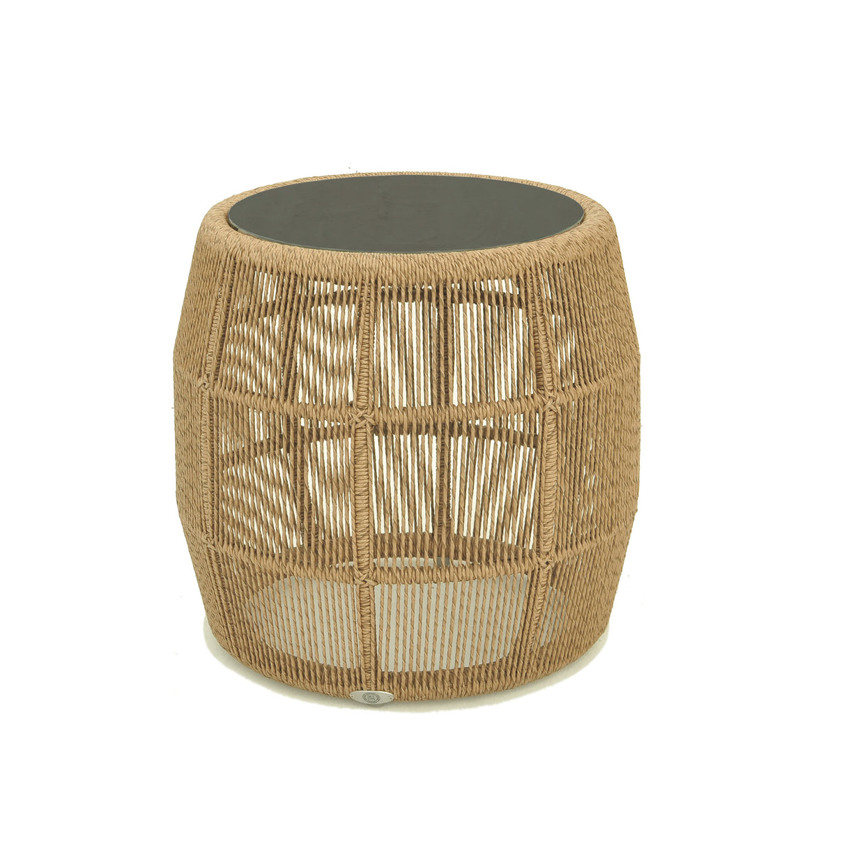 Calixto Outdoor Side Table with Glass Model 23833-NTH-GL by Skyline Design