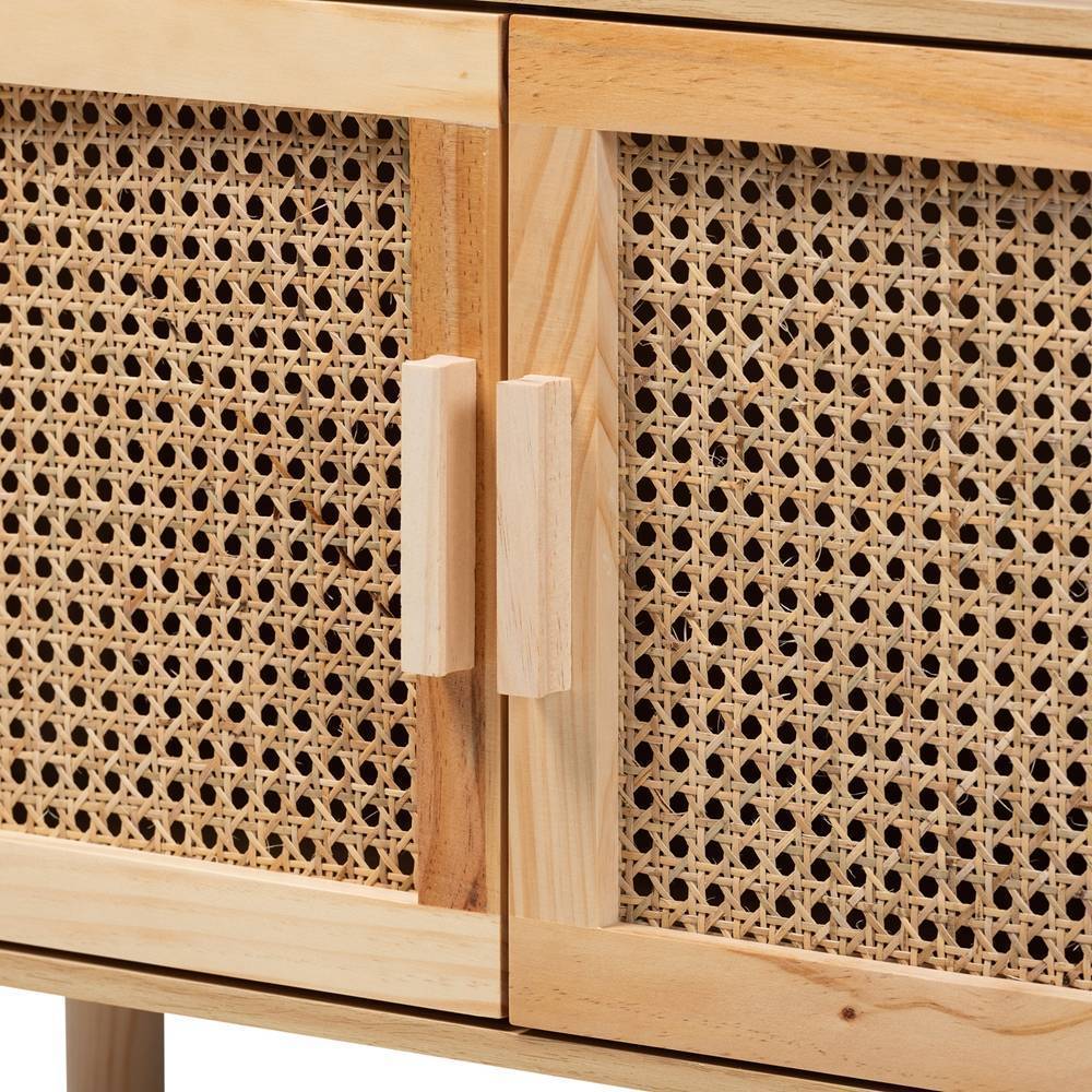 Ceylon Wicker Fair Rattan and Wood Book Case Cabinet