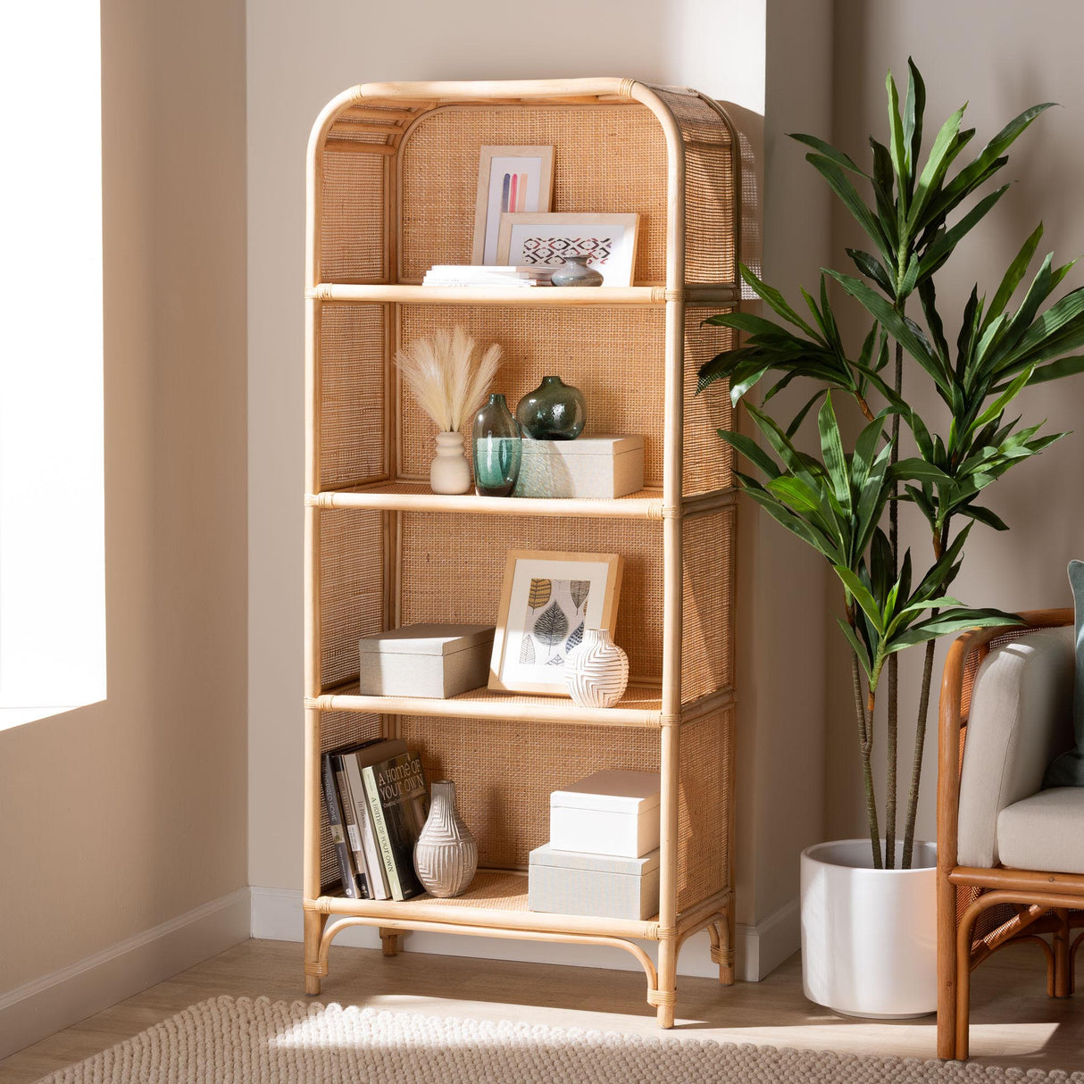 Chusi Natural Rattan Decorative Shelf by Wicker Fair