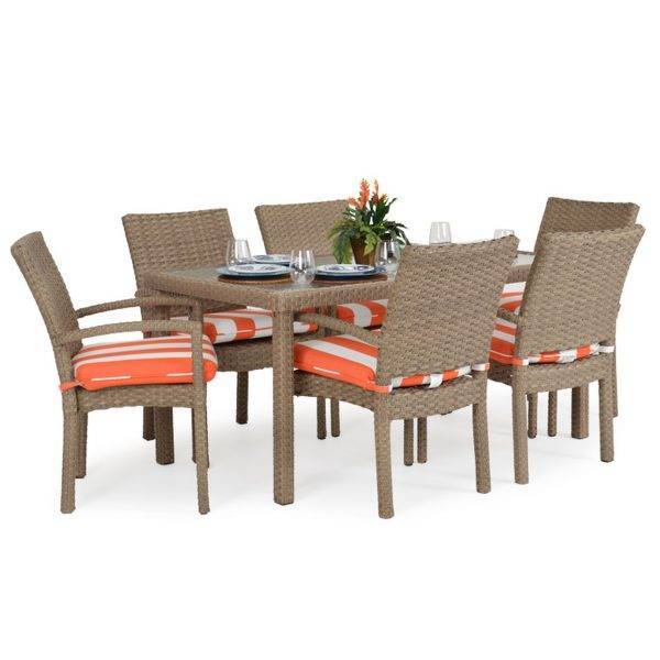 City Light Outdoor 62" X 34" Rectangular Dining Table in Oyster Grey Model 663462GOG