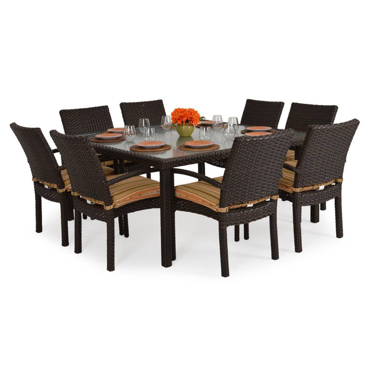 City Light Outdoor Stackable 9 Piece Dining Set in Oyster Grey Model City-Light-OG-Stackable-9PC-Dining