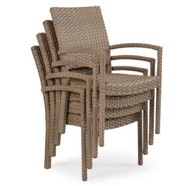 City Light Outdoor Stackable Dining Chair in Oyster Grey Model 6610COG