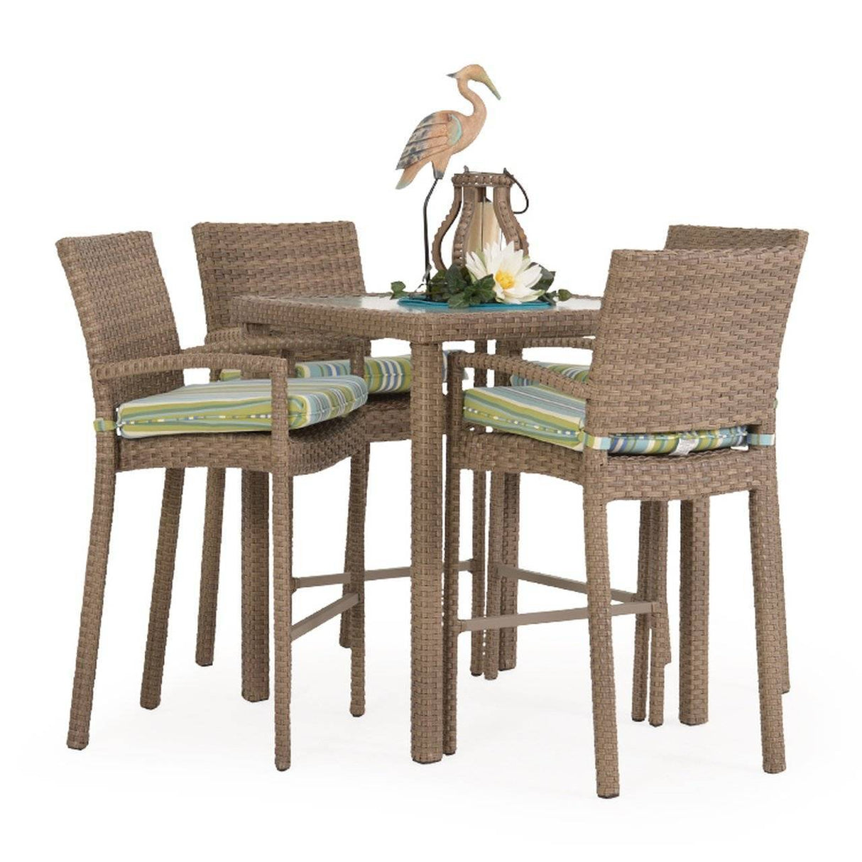 City Light Outdoor Wicker 5 Piece Bar Set in Oyster Grey Model City-Light-OG-Stackable-5PC-Bar