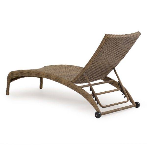 City Light Outdoor Wicker Armless Chaise Lounge in Oyster Grey Model 6309O