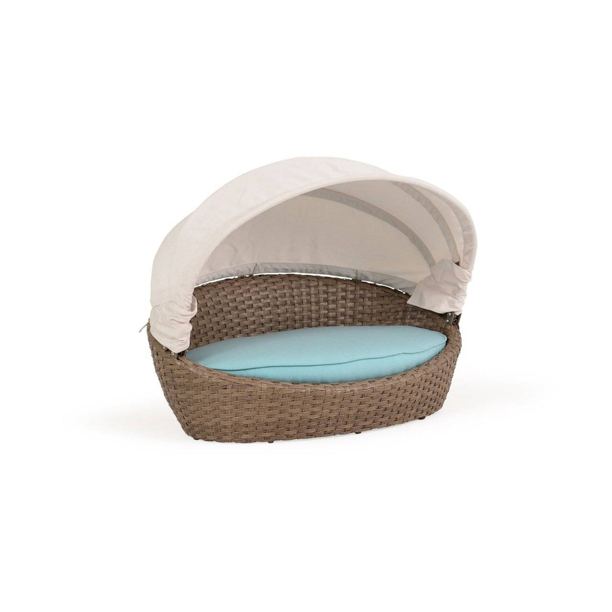 City Light Outdoor Wicker Pet Chaise With Canopy in Oyster Grey Model 6315-PETOG