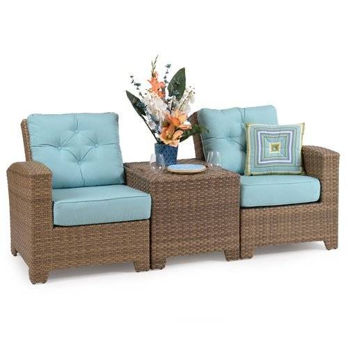 City Light Outdoor Wicker Wedge End Table in Oyster Grey Model 6321OG