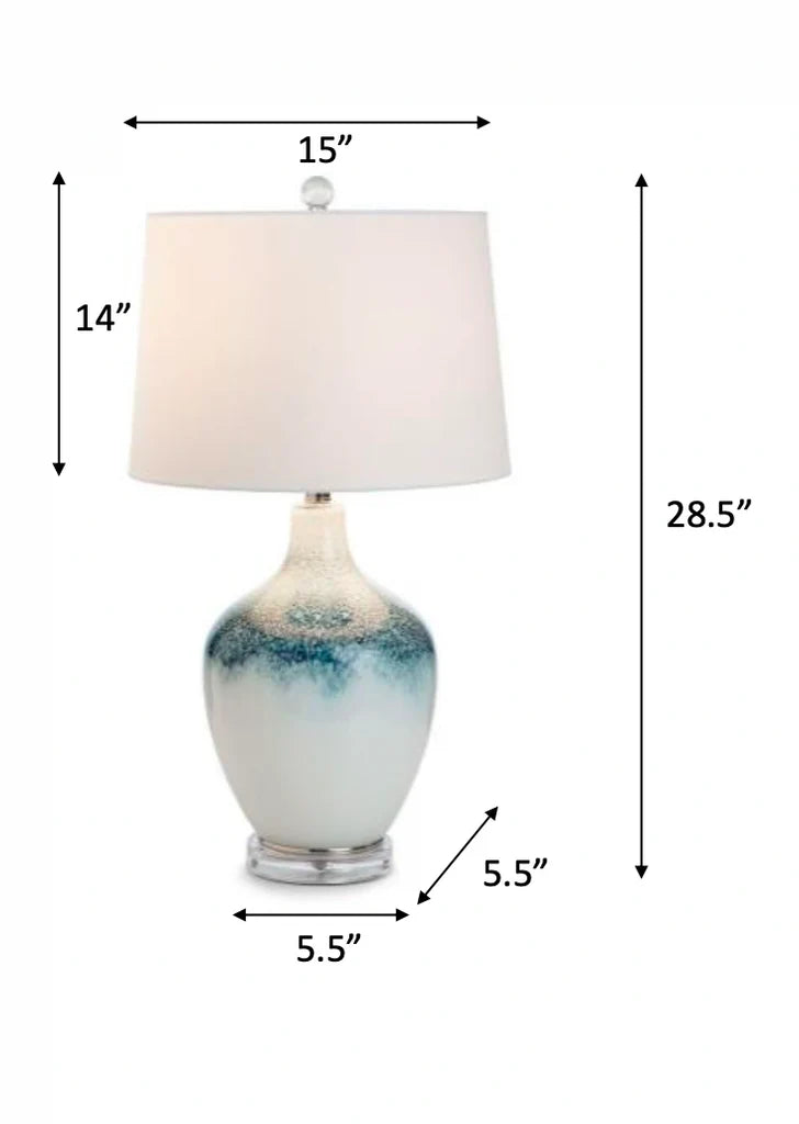Coast Table Lamp Set of 2 Model LUX-110-BLUE/WHITE By Lux Lighting