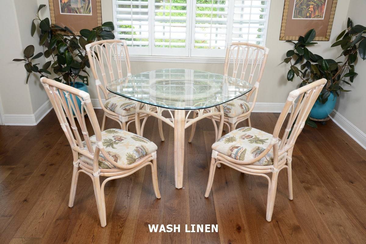 Cuba Rattan 6 Pc Dining Set with Side Chairs by Alexander and Sheriden