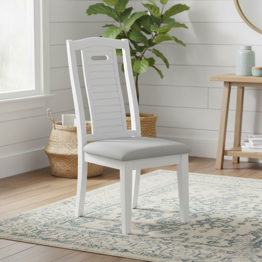 Islamorada Dining Chair Shutter Model D23382-BLANC By Seawinds Trading