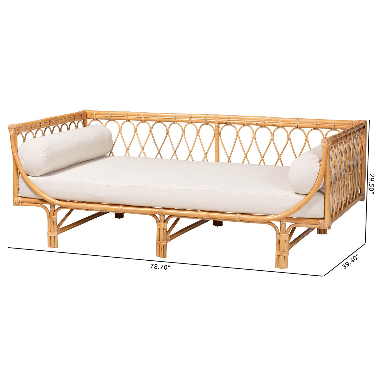 Raita Bohemian Natural Brown Rattan Daybed by Wicker Fair