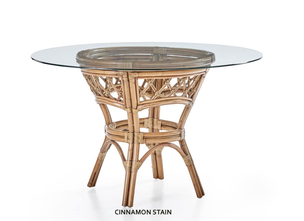 Nadine Indoor Rattan Dining Table with Glass Top 6217 from South Sea