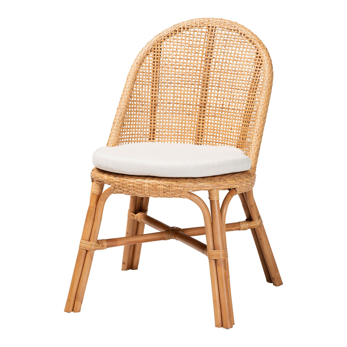 Saniela Bohemian Light Honey Rattan Dining Chair by Wicker Fair